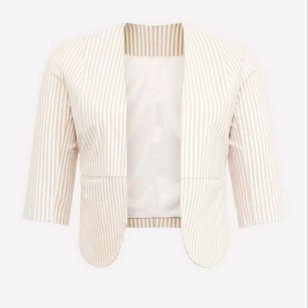 Cream Stripe Studio Stretch Blazer (set available)